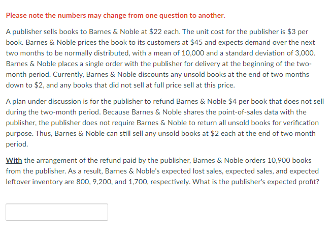 Please note the numbers may change from one