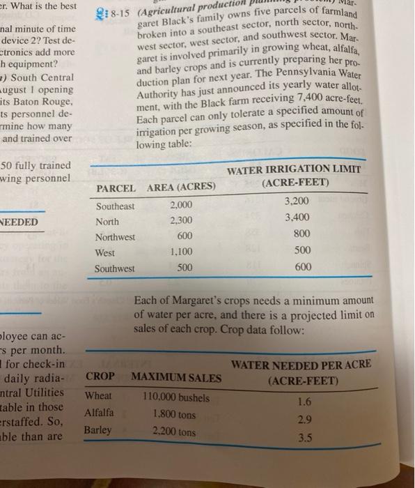 Using Excel Solver please broken into a southeast