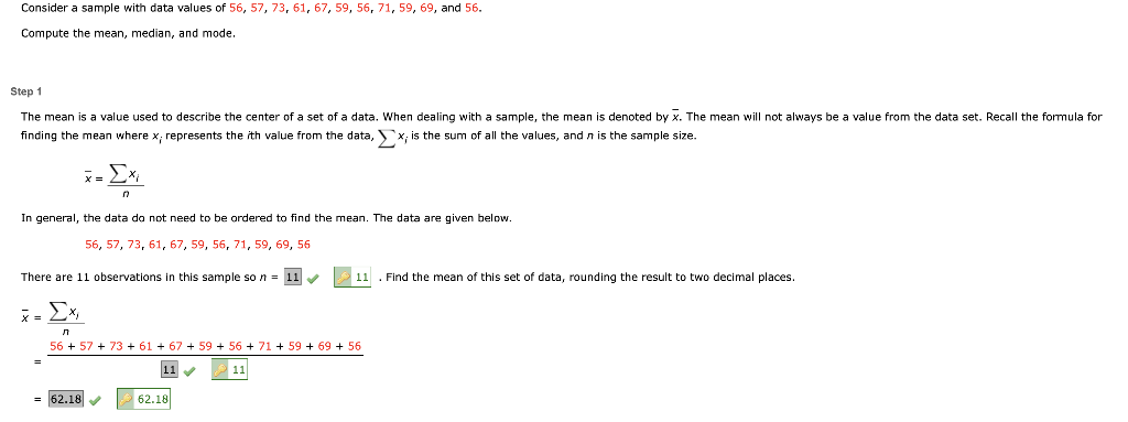 Consider a sample with data values of