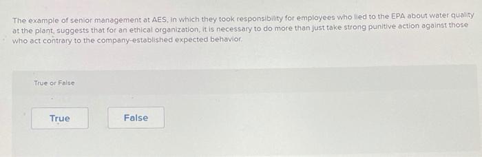 The example of senior management at AES, in which