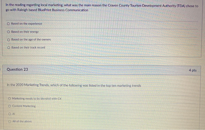 In the reading regarding local marketing, what