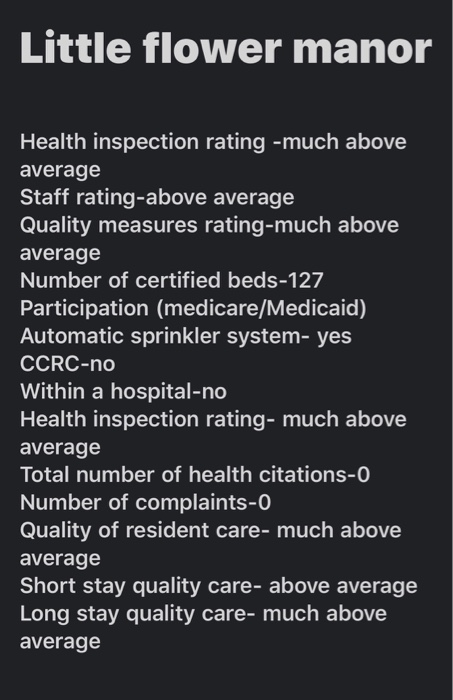 i provided the two nursing homes in my area