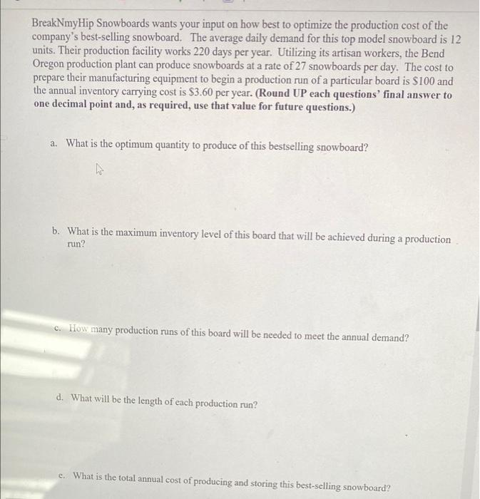 BreakNmyHip Snowboards wants your input on how