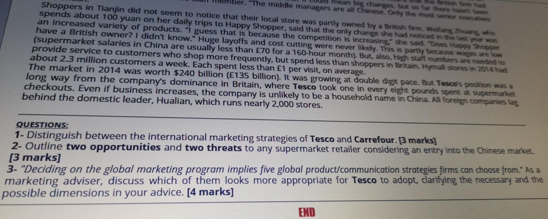 In 2014 Tesco unveiled its first profit from