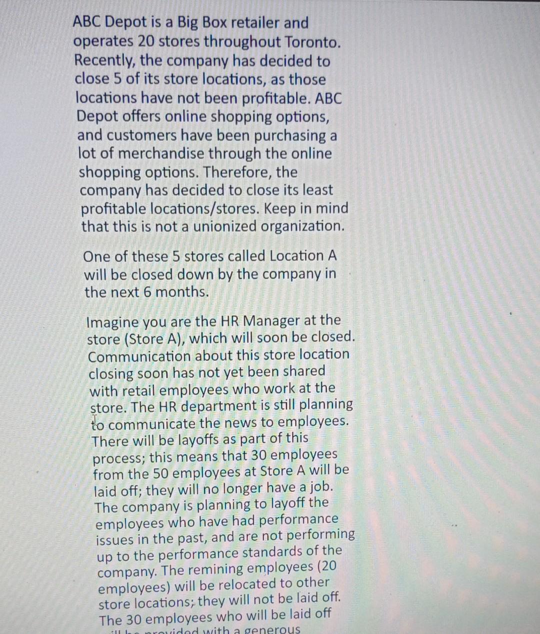 ABC Depot is a Big Box retailer and operates 20