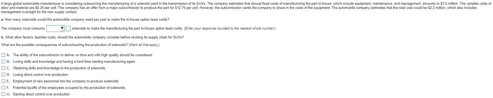 A large global automobile manufacturer is