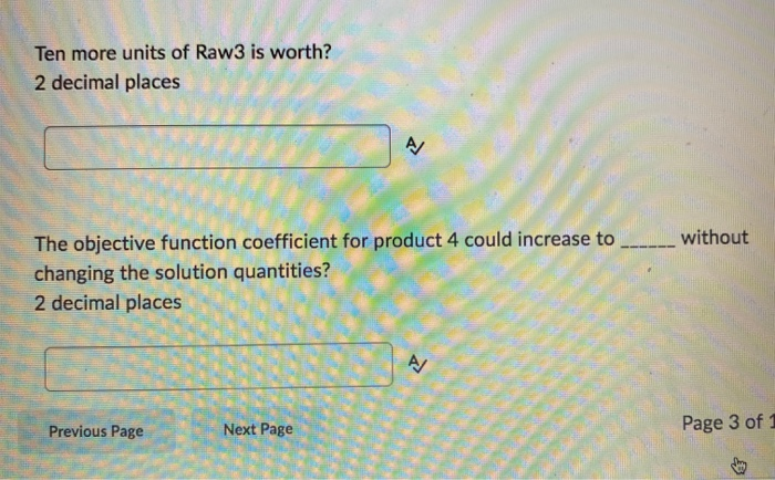 Question 3 (14 points) Variable Cells Cell Name