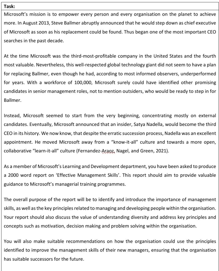Task: Microsoft's mission is to empower every