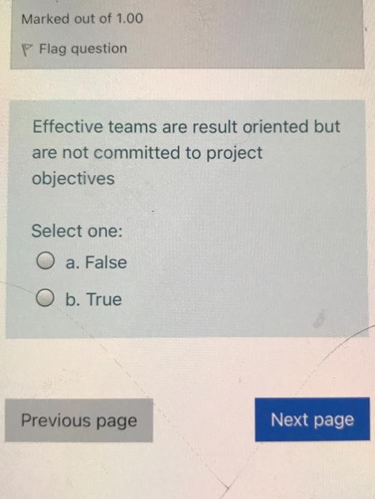 39 Marked out of 1.00 P Flag question Effective