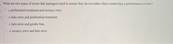 What are two types of errors that managers need