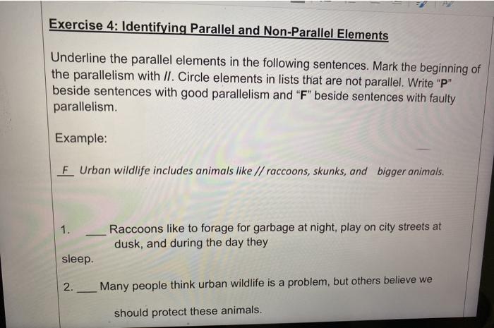 Exercise 4: Identifying Parallel and Non-Parallel