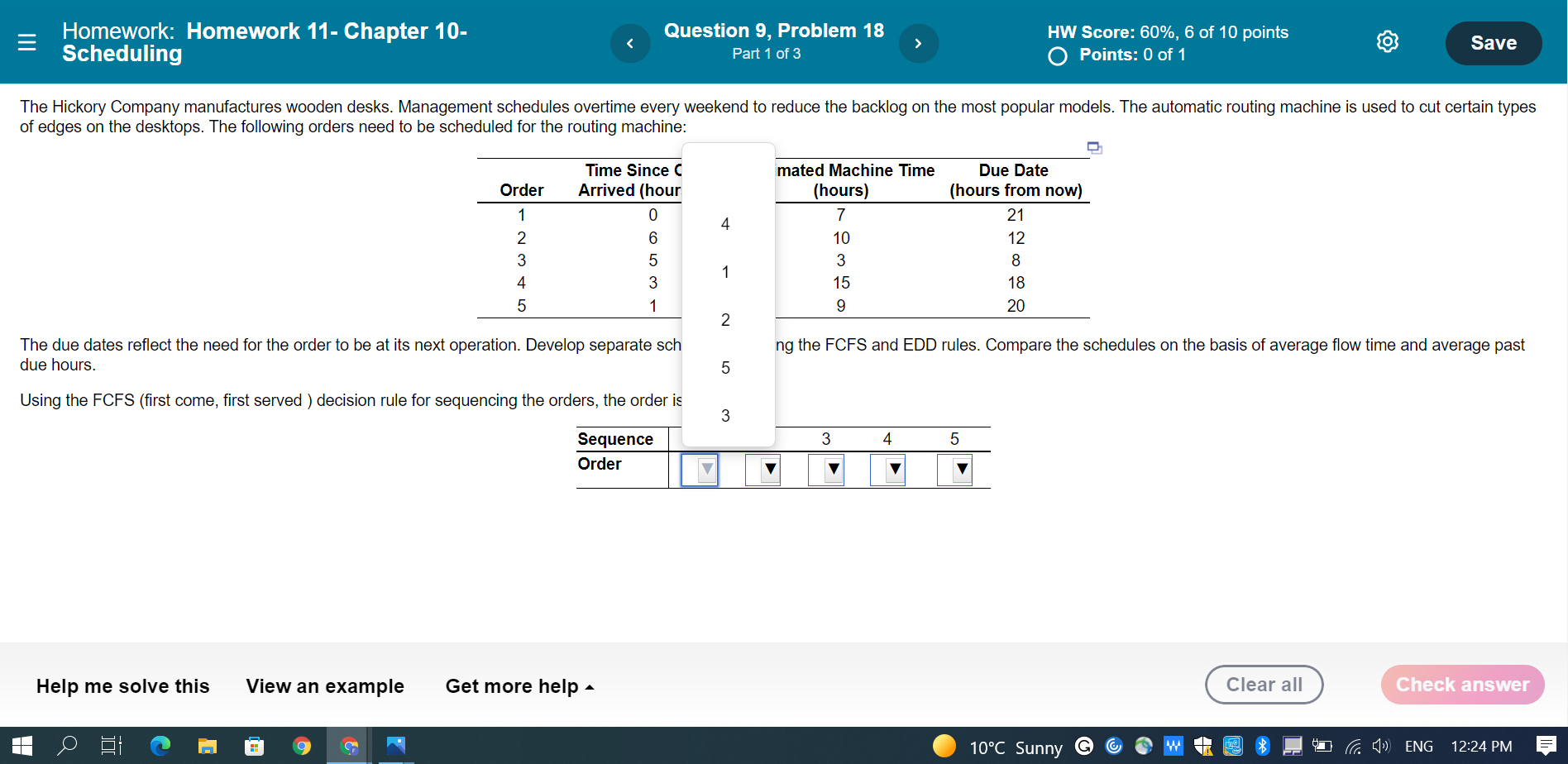 Homework: Homework 11- Chapter 10- Scheduling
