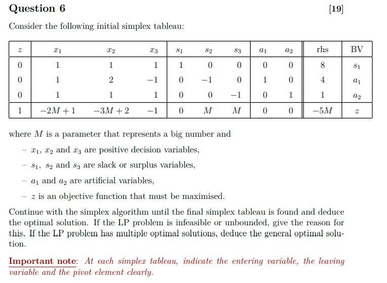 OPERATIONS MANAGEMENT (19) Question 6 Consider
