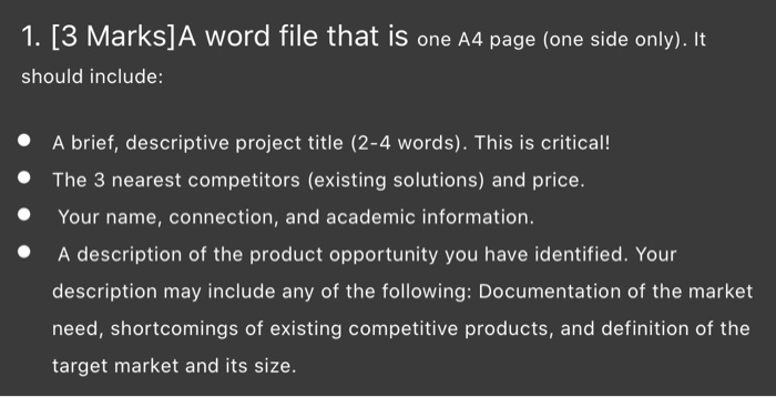 1. [3 Marks]A word file that is one A4 page (one