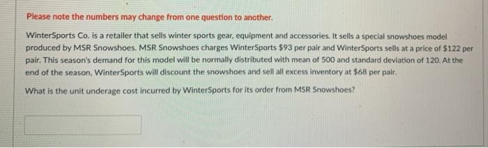 Please note the numbers may change from one