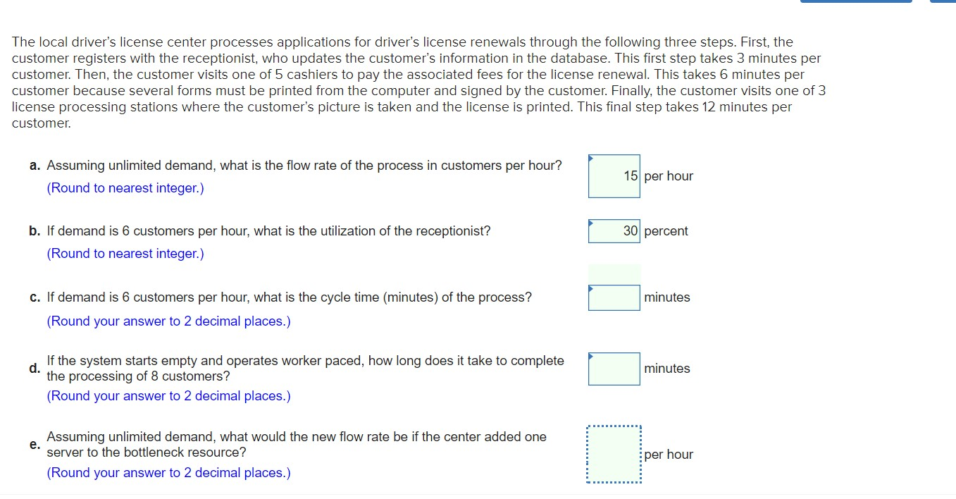 please help solve problem C,D,E The local