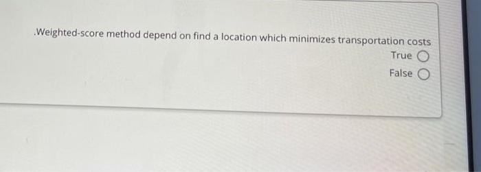 Weighted-score method depend on find a location