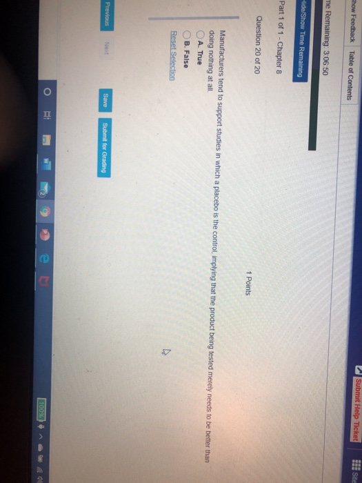 Manufacturers 10 support studies it was a placebo