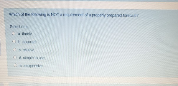 Which of the following is NOT a requirement of a