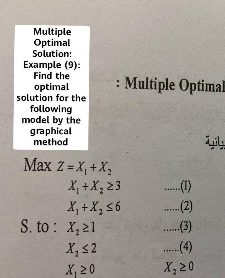 i need the answer quickly Multiple Optimal