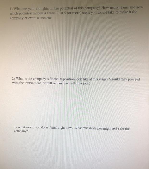 please answer Q1,2,3 4on4 Play! - Market Size Up