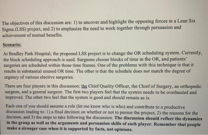 I am the Chief of Surgery. Please help me discuss