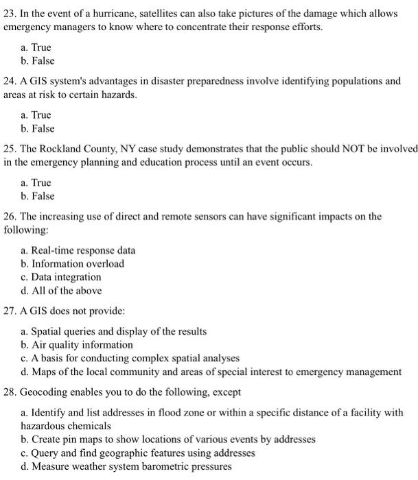23. In the event of a hurricane, satellites can
