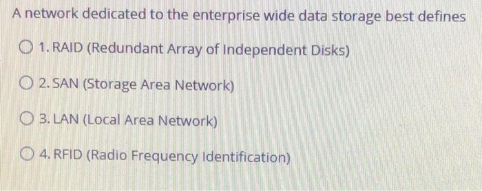 A network dedicated to the enterprise wide data