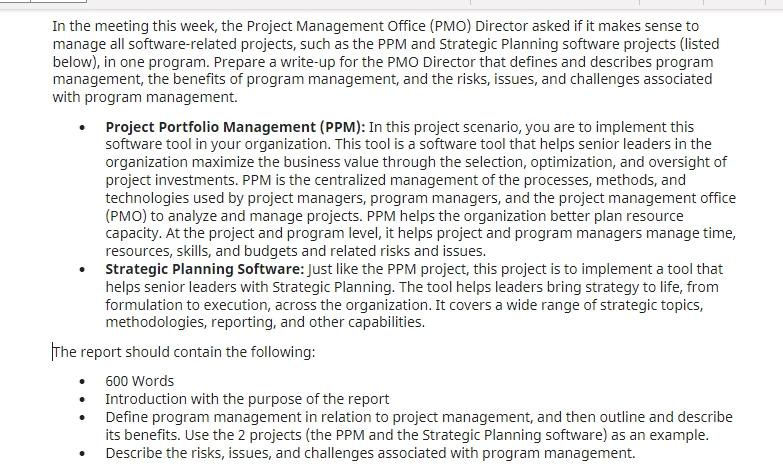 In the meeting this week, the Project Management