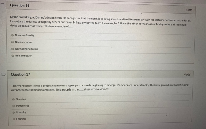 Question 16 4 pts Drake is working at Disney's