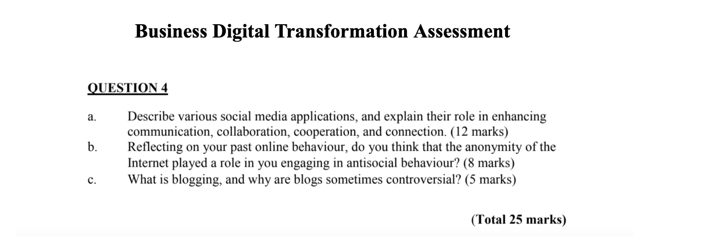 Business Digital Transformation Assessment