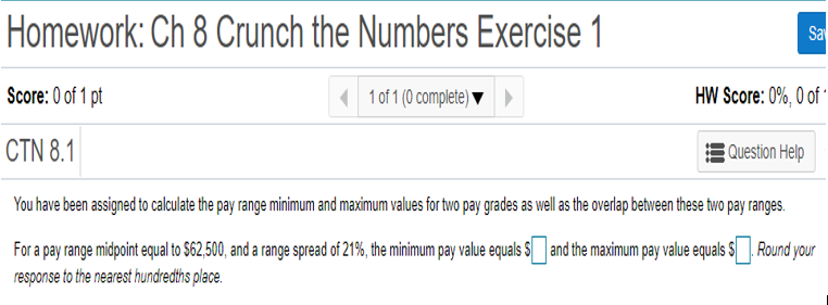 Homework: Ch 8 Crunch the Numbers Exercise 1 Sa