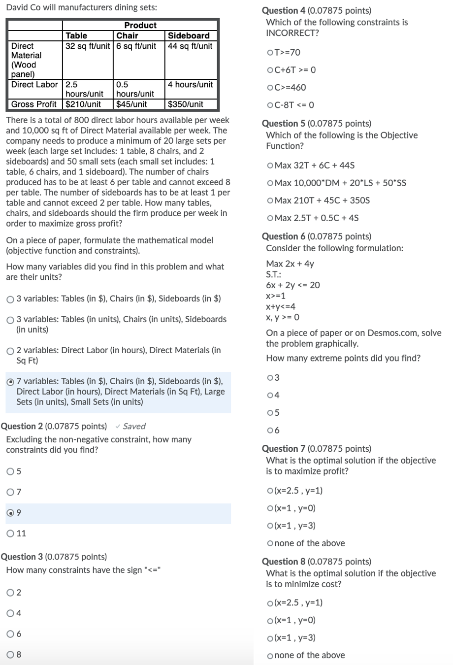 David Co will manufacturers dining sets: Question