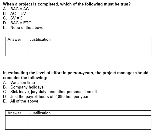 When a project is completed, which of the