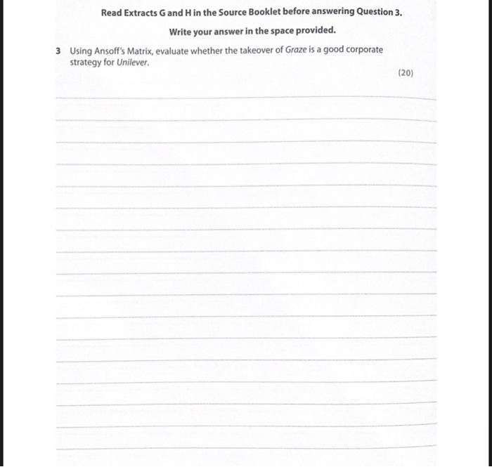 Sources for use with Section Extract G 5 Unilever