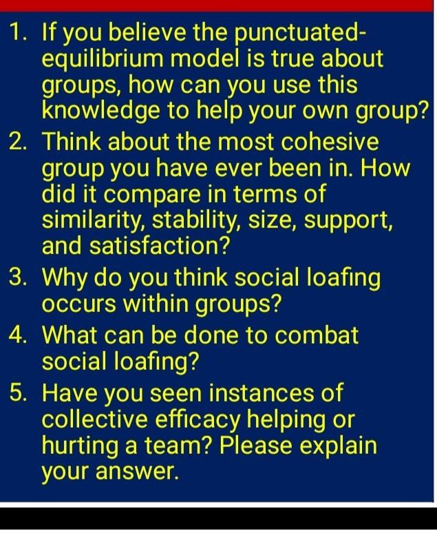 1. If you believe the punctuated- equilibrium