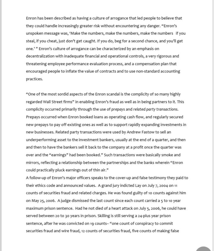 THE ENRON CASE OF ETHICS Kenneth Lay, former