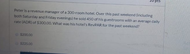 Question 1 The name given to a group of hotels