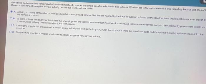 SO International trade can cause some individuals