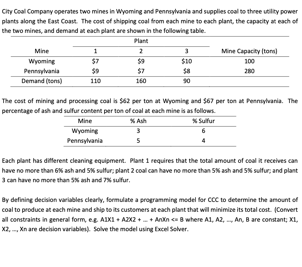 City Coal Company operates two mines in Wyoming