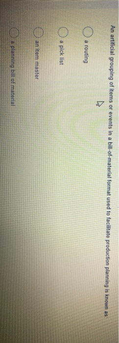 An artificial grouping of items or events in a