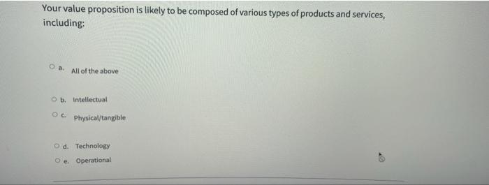 Your value proposition is likely to be composed
