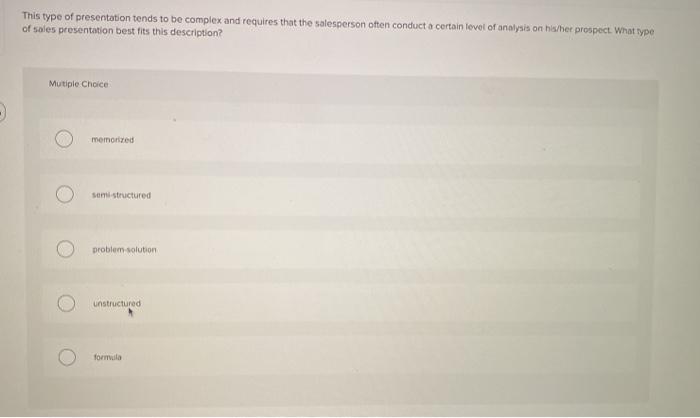 This type of presentation tends to be complex and