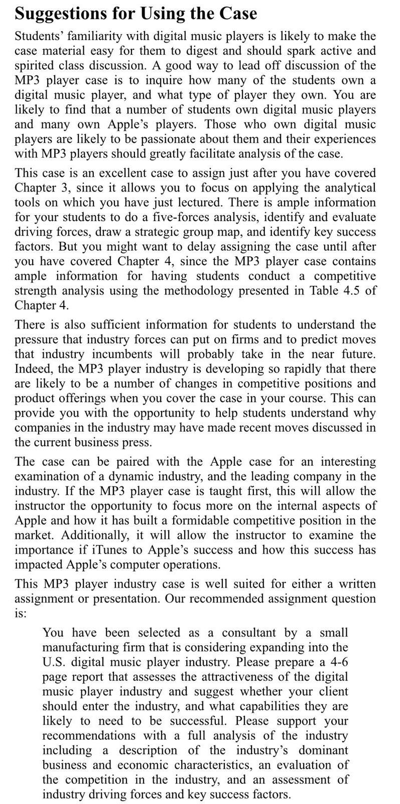 Competition in the MP3 Player Industry Overview