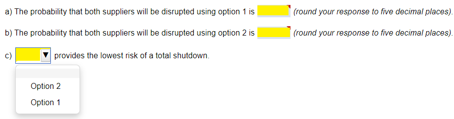 Johnson Chemicals is considering two options for