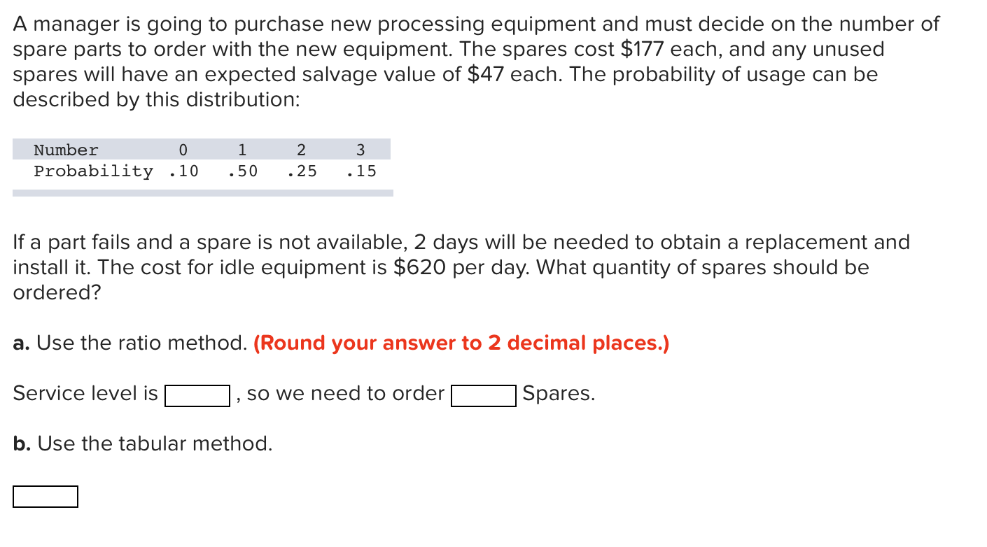 A manager is going to purchase new processing