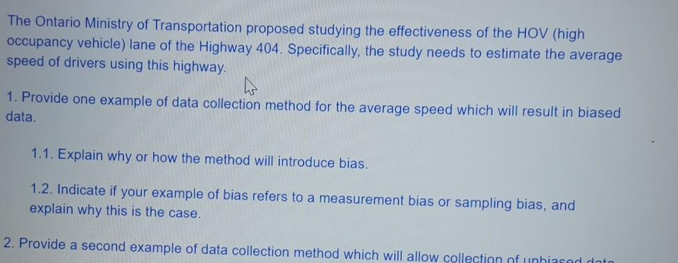 The Ontario Ministry of Transportation proposed