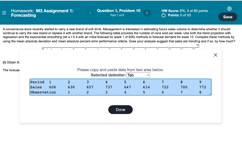 = Homework: M3 Assignment 1: Forecasting Question