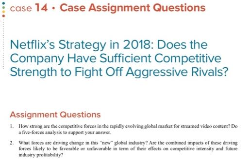 case 14 . Case Assignment Questions Netflix's