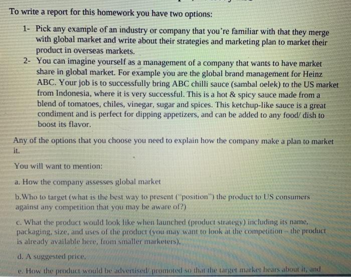 To write a report for this homework you have two